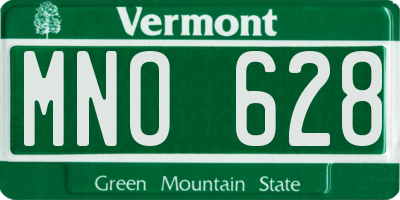 VT license plate MNO628