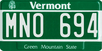 VT license plate MNO694