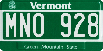 VT license plate MNO928