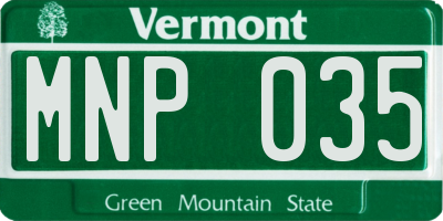 VT license plate MNP035
