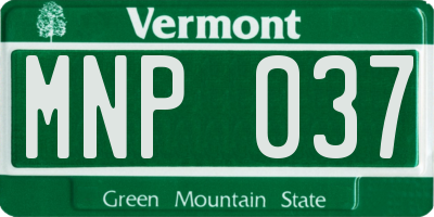VT license plate MNP037