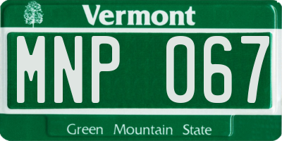 VT license plate MNP067