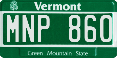 VT license plate MNP860