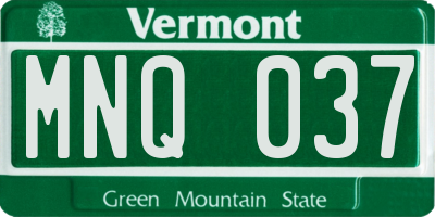 VT license plate MNQ037