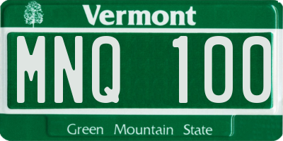 VT license plate MNQ100