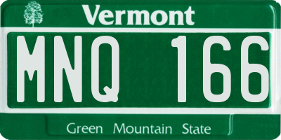 VT license plate MNQ166