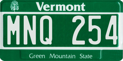 VT license plate MNQ254