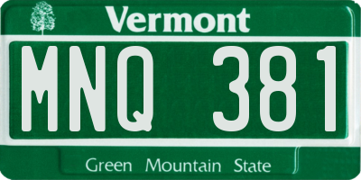 VT license plate MNQ381