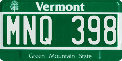 VT license plate MNQ398