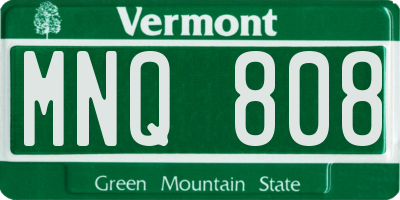 VT license plate MNQ808