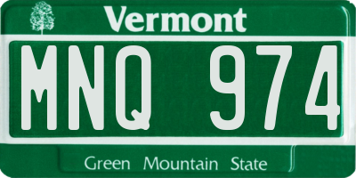 VT license plate MNQ974