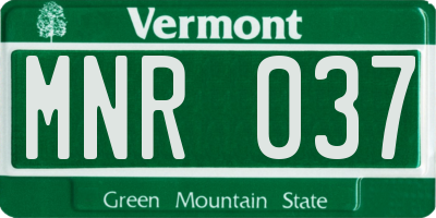 VT license plate MNR037