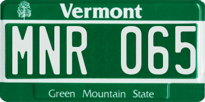 VT license plate MNR065