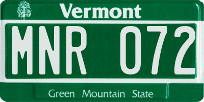 VT license plate MNR072
