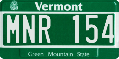 VT license plate MNR154