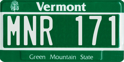 VT license plate MNR171