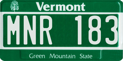 VT license plate MNR183