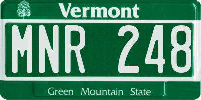 VT license plate MNR248