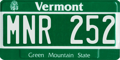 VT license plate MNR252