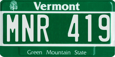 VT license plate MNR419