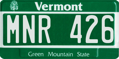VT license plate MNR426