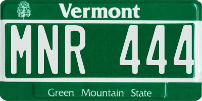 VT license plate MNR444