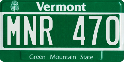 VT license plate MNR470