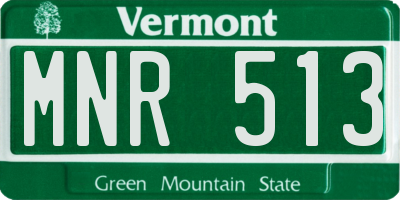 VT license plate MNR513