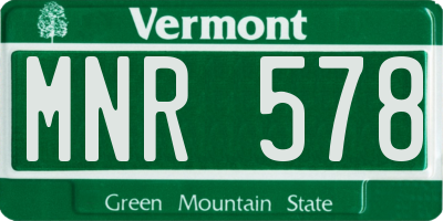 VT license plate MNR578