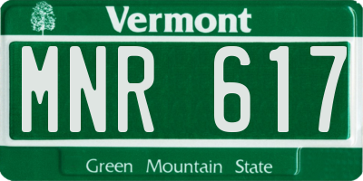 VT license plate MNR617