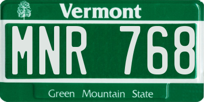 VT license plate MNR768