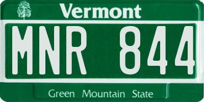 VT license plate MNR844