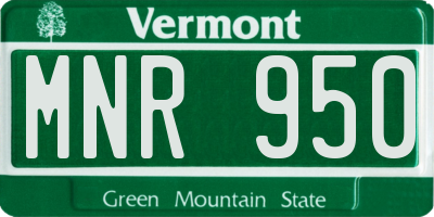 VT license plate MNR950