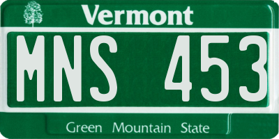 VT license plate MNS453
