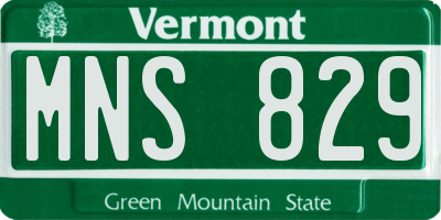 VT license plate MNS829