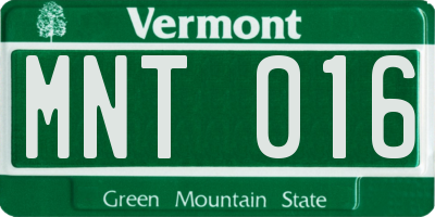 VT license plate MNT016