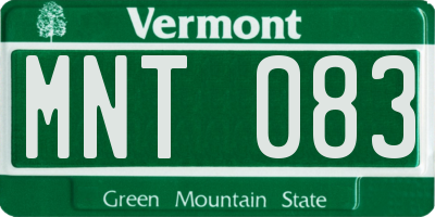 VT license plate MNT083