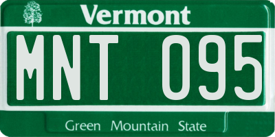 VT license plate MNT095