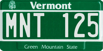 VT license plate MNT125