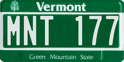 VT license plate MNT177