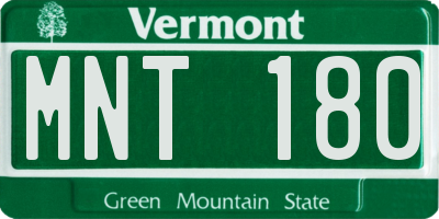 VT license plate MNT180