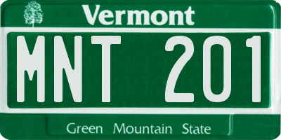 VT license plate MNT201