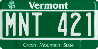 VT license plate MNT421