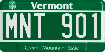 VT license plate MNT901