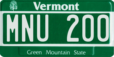 VT license plate MNU200