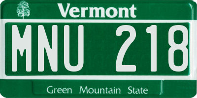 VT license plate MNU218