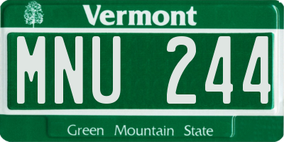 VT license plate MNU244