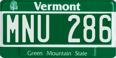 VT license plate MNU286