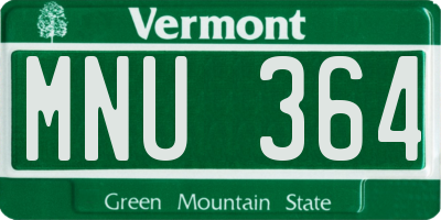 VT license plate MNU364