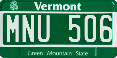 VT license plate MNU506